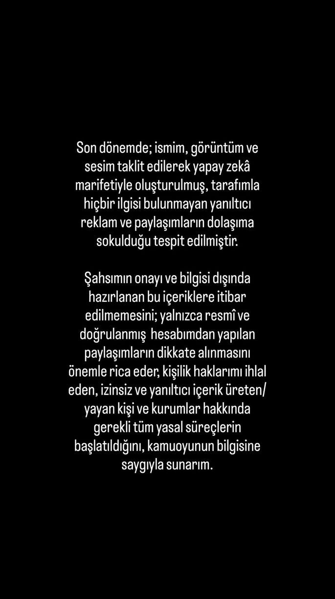 melis isiten yapay zeka ile reklamlara dava acti