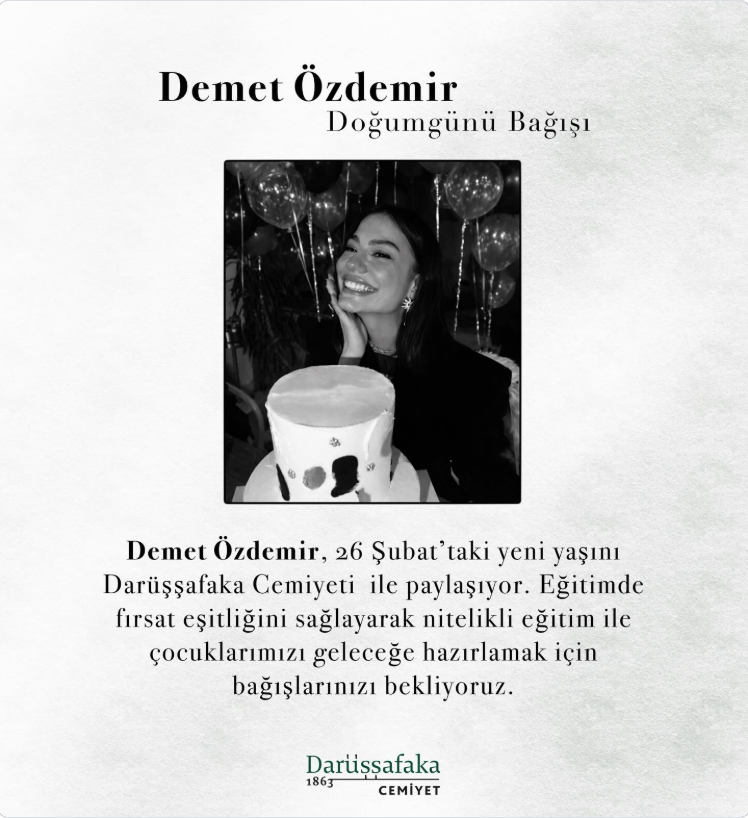 demet ozdemir den darussafaka cemiyeti icin bagis kampanyasi