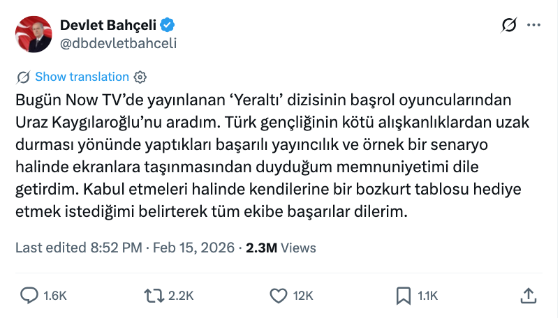 mhp lideri devlet bahceli uraz kaygilaroglu nu aradi