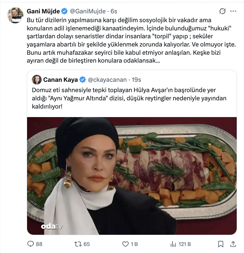 gani mujde den ayni yagmur altinda dizisinin erken final karari icin yorum