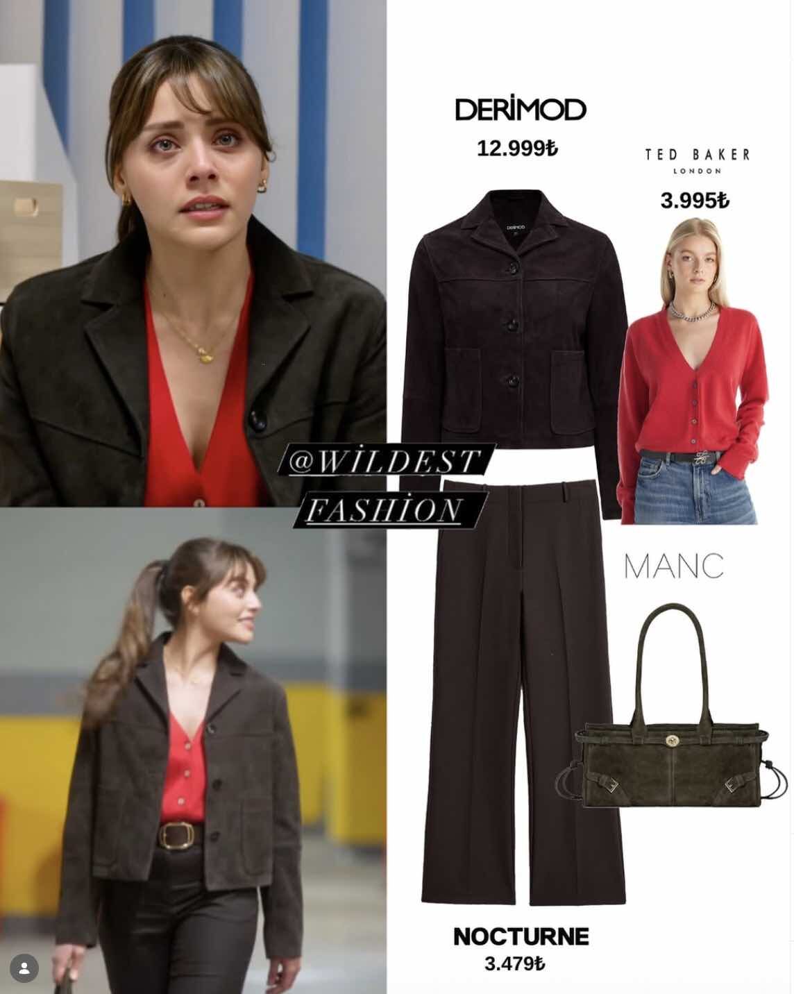 doktor baska hayatta dizisinde elif karakterinin kirmizili kombin detayi