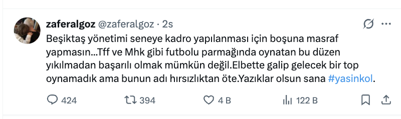 zafer algoz den fenerbahce besiktas macinda yasin kol tepkisi yaziklar olsun