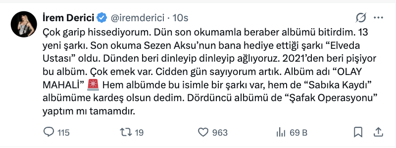 irem derici den yeni album olay mahali