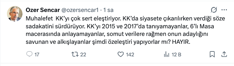 ozer sencar dan kemal kilicdaroglu yorumu gundem oldu