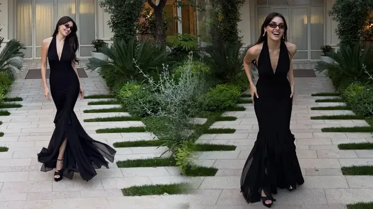 hande ercel in siyah elbiseli paylasimi begeni topladi